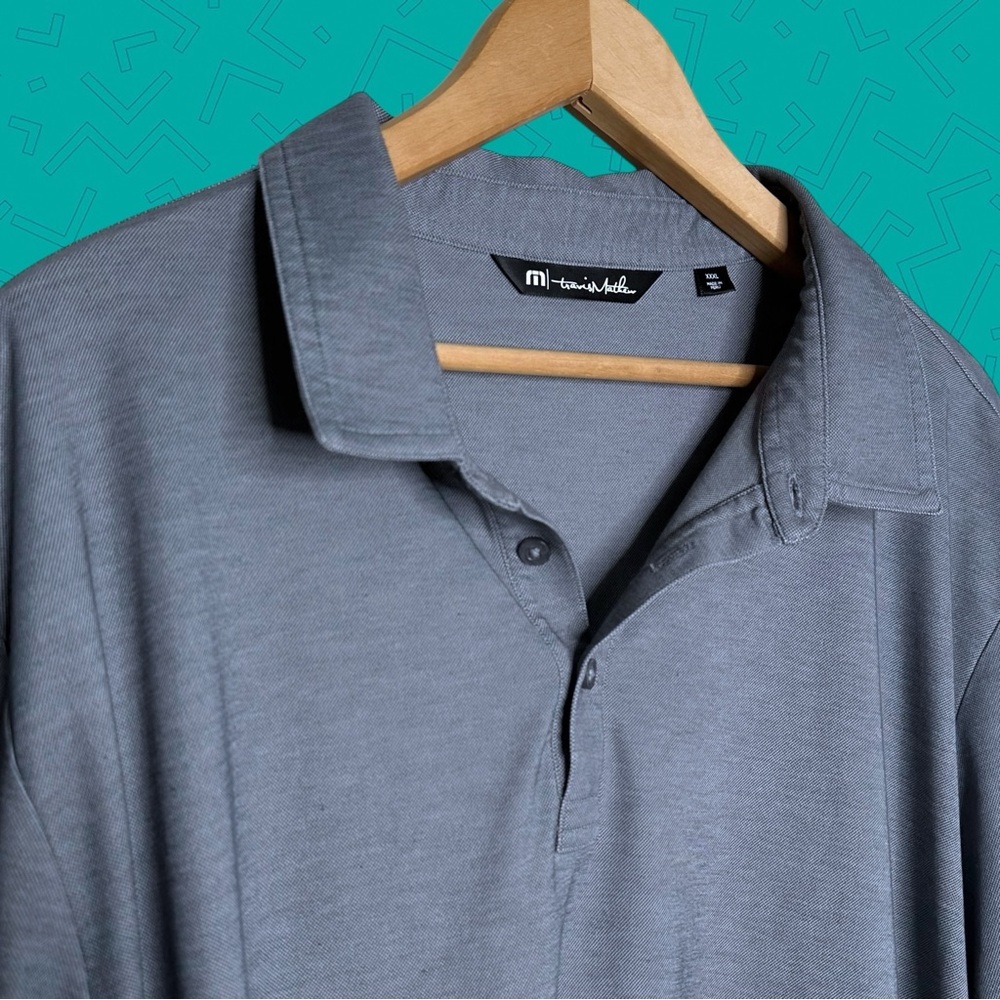 Travis Mathew Long Sleeve Gray Polo Shirt